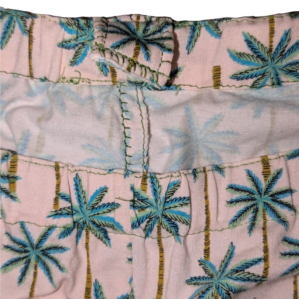 Handmade Women's Palm Tree Pajama Shorts Set (Fits Like L) - Picture 4 of 11